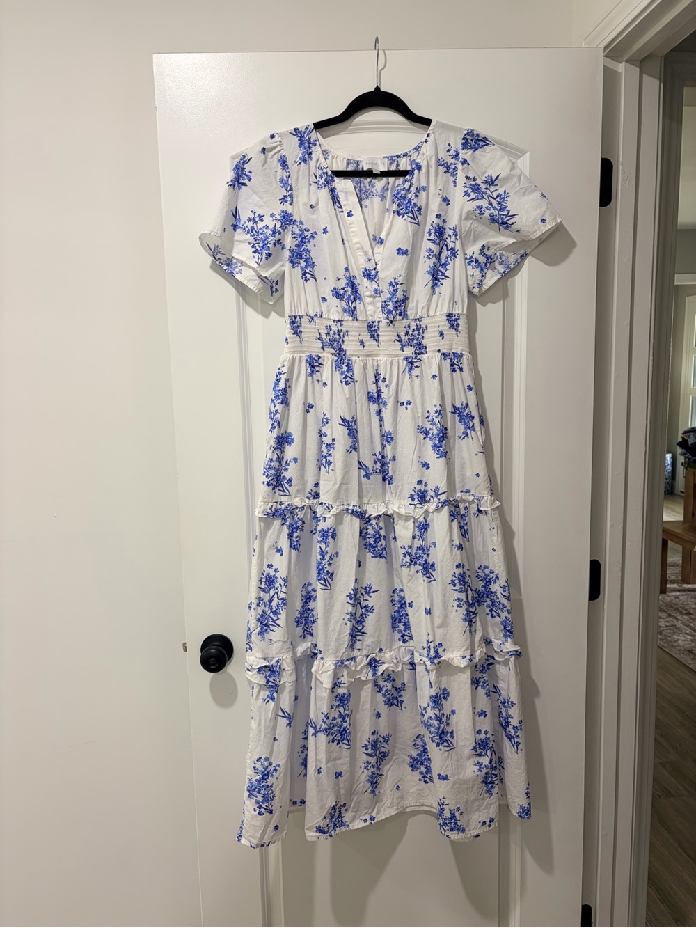 Sugarlips White & Blue Floral Dress